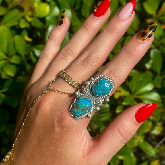 Double Turquoise Ring - Picture 1 of 2